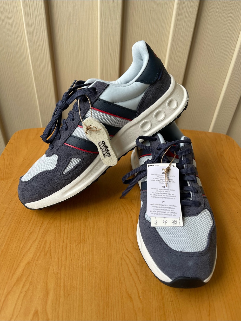 adidas Navy and Light Gray Mesh Runner Sneakers